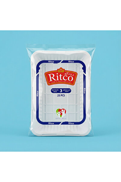 RITCO Carton of rectangular plastic plates, size 3 (1000 plates/carton)