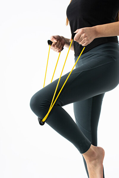 Myortica حزام مقاومة بيلاتس أصفر اللون - حزام رياضي للتمرين واللياقة البدنية،...