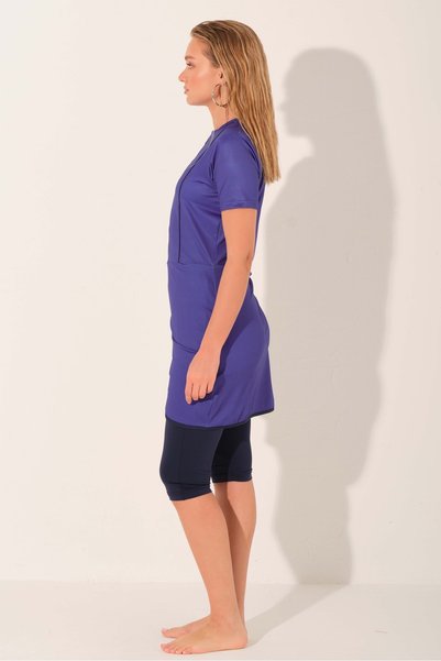 ALFASA Anvelop Skirted Half Sleeve Semi-Closed Swimsuit - Alf26730
