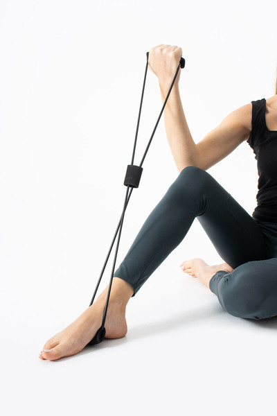 Myortica حزام مقاومة أسود للبيلاتس - حزام رياضي للتمرين واللياقة البدنية، وتق...