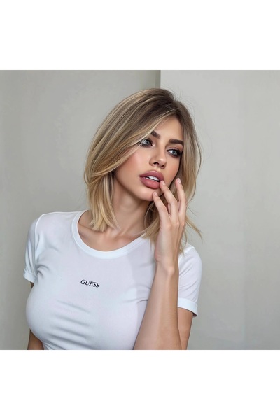 animis beauty Honey Blonde Wig with highlight, Premium Synthetic Fiber, bob s...