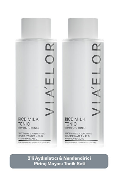 Via Elor 2’li Pirinç Mayası Aydınlatıcı ve Nemlendirici Tonik Set