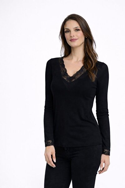 Kureyzibies Women's Lace Collared Bodysuit