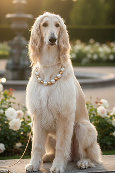 Stoneage قلادة للكلاب مزينة باللؤلؤ - طوق - سلسلة