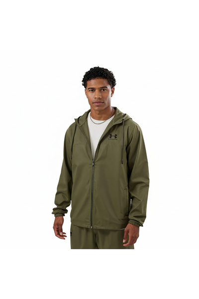 Under Armour Rival Woven Erkek Haki Kapüşonlu Rüzgarlık