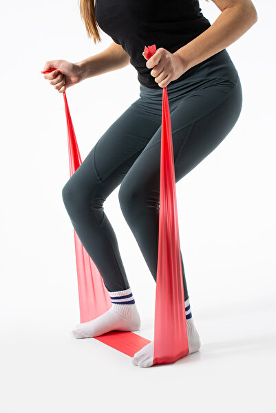 Myortica مطاط مقاوم أحمر اللون - شريط رياضي لتمارين البيلاتس واللياقة البدنية...