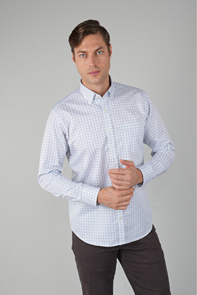 Bisse Green Checkered Sports Long Sleeve Men's Shirt