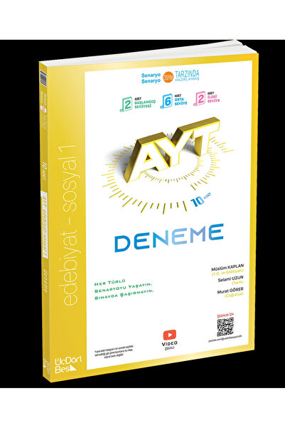 Üç Dört Beş Yayıncılık ÜçDörtBeş Yayınları AYT 10’lu Edebiyat Sosyal 1 Deneme...