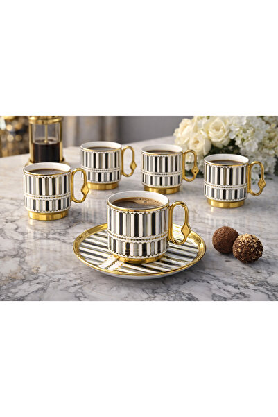 Gelincik Fincan Seti Cms5106 12 Parça Seramik Gold Line