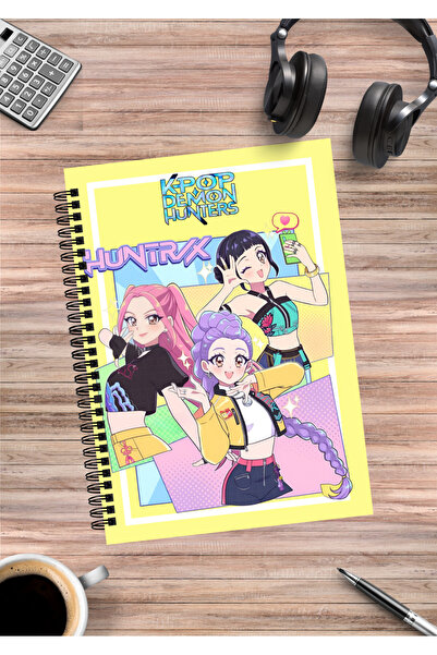 Saatistan K Pop Demon Hunters Rumi Mira Zoey Jinu Spiralli Defter A5 50 Sayfa