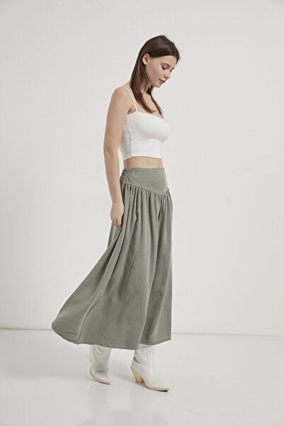 Arma Life Armalife 4484 tencel corset detail long women's skirt with side zipper