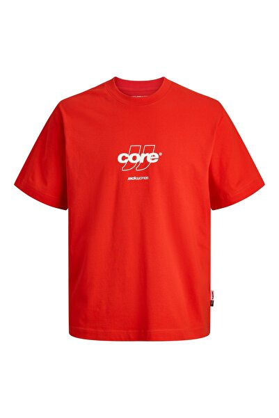 Jack & Jones Tricou roșu pentru bărbați Jack Jones Jcoclub cu imprimeu fronta...