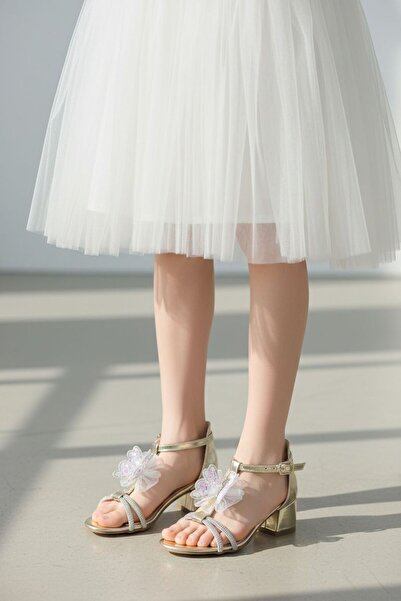 Görkem bebe ayakkabı ve tekstil Pantofi de seară pentru fete, cu fluturi