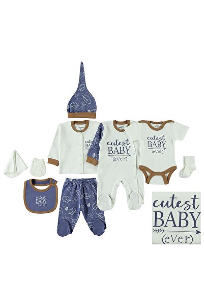 Aziz Bebe طقم ملابس داخلية بنقشة أوراق الشجر - أرجواني فاتح 1-3 أشهر