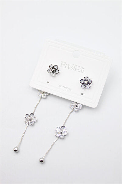 Mestore Zircon Stone Earrings - Silver