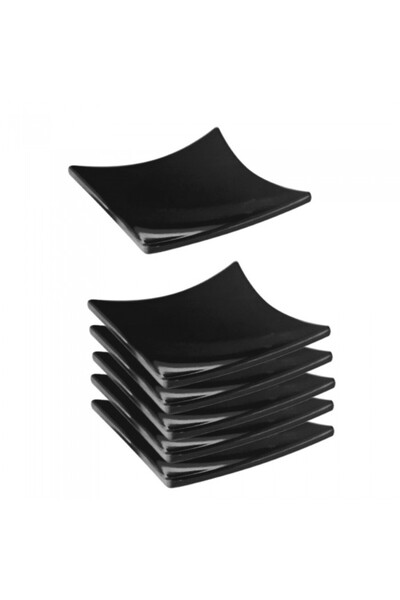 Raki Set 6 farfurii melamina patrate 8x8x1cm neagra