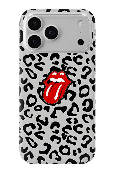 Multitronic حافظة شفافة مطبوعة بتصميم رولينج ستونز متوافقة مع آيفون 17 برو