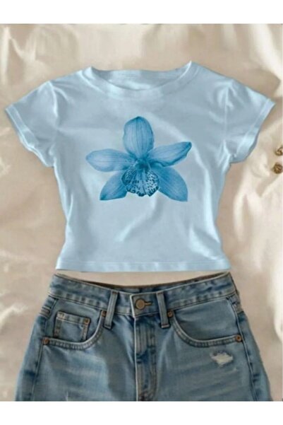 Flaubert -Women's Combed Cotton Fabric Short-Sleeved Crop Slim Fit