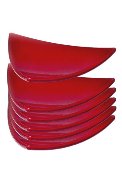 Raki Set 6 farfurii melamina triunghi 10,5x10,5x1cm rosie