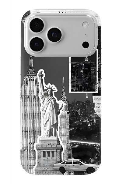Multitronic حافظة شفافة مطبوعة بتصميم تمثال الحرية متوافقة مع هاتف iPhone 17 ...