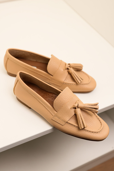 by selvi Lukka Shoes Balerini de damă din piele naturală Adeen Nude cu pompon...