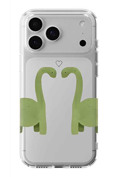 Multitronic حافظة شفافة مطبوعة بتصميم دينو متوافقة مع هاتف iPhone 17 Pro