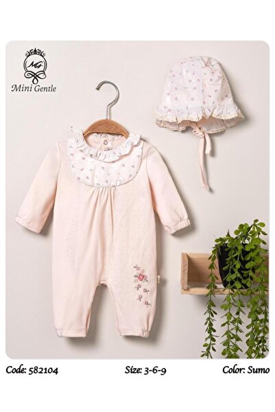 Generic افرول بناتي مع طاقية الوان سومو اوف وايت و وردي حتى عمر 9 شهور - سومو