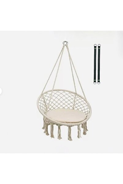 OEM Macrame hanging armchair - Size Ø60x80cm - Beige