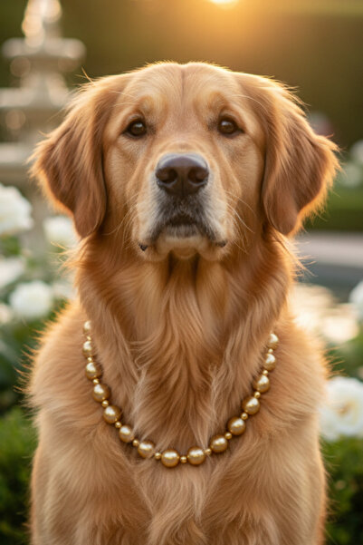 Stoneage قلادة للكلاب مزينة باللؤلؤ - طوق - سلسلة