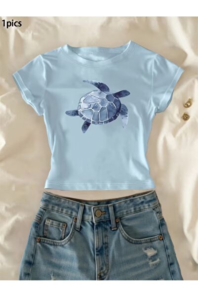 Flaubert -Women's Combed Cotton Fabric Short-Sleeved Crop Slim Fit