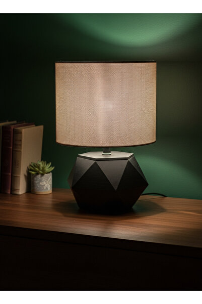 LORD STORE Modern Geometric Base Lampshade – Stylish Table Lamp with Fabric H...