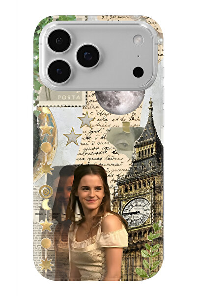 Multitronic حافظة شفافة مطبوعة بتصميم إيما واتسون متوافقة مع هاتف آيفون 17 برو