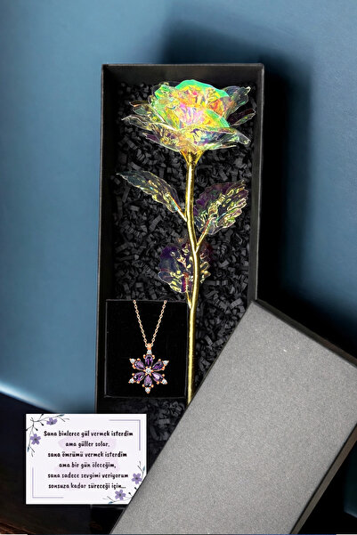 Zemtigo Özel Kutulu Solmayan Sonsuzluk Gülü Sevgiliye Hediye Yapay Gül Galaxy...