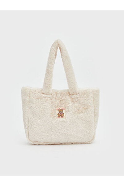 LC Waikiki Geantă de umăr din pluș pentru fete, cu broderie ursuleț, Sparklin...