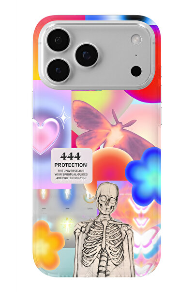 Multitronic حافظة شفافة مطبوعة بتصميم حماية 444 متوافقة مع iPhone 17 Pro Max