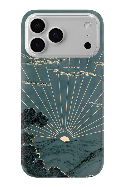 Multitronic حافظة شفافة مطبوعة بتصميم Sunrise متوافقة مع iPhone 17 Pro Max