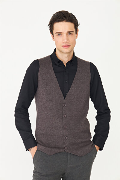 White Stone Anthracite Knitwear Vest