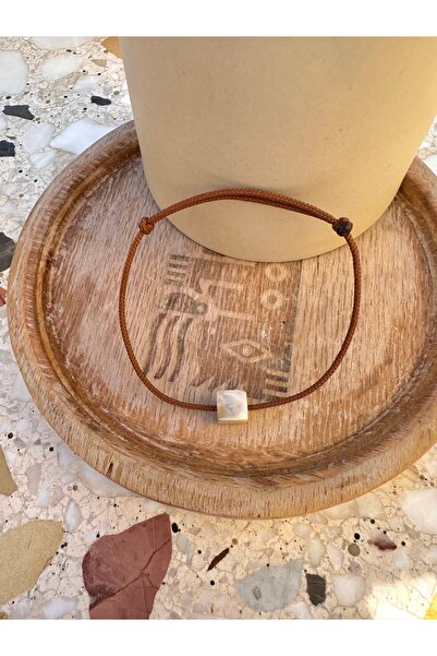 Atelier Çağla Marble Look Brown Cube Bracelet