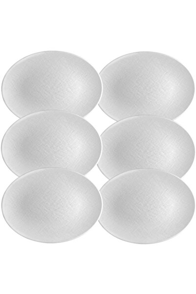 Culinaro Set 6 farfurii ovale melamina Tilda Matt White 35x26xh2,7cm