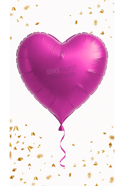 ENG PARTİ DÜNYASI Heart Foil Balloon Pink Color 18 Inch