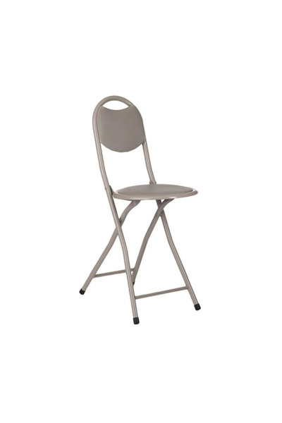 Lumi LUXURY Metal Stool with Backrest Taupe Color 30x40cm
