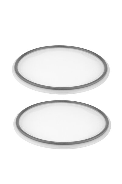 Raki Set of 2 silicone lids 12cm for Crock jar, white/gray