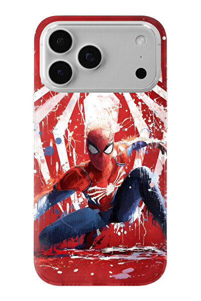 Multitronic حافظة شفافة مطبوعة بتصميم سبايدر مان متوافقة مع آيفون 17 برو