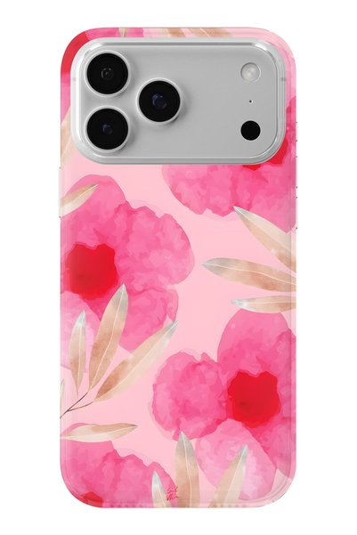 iPhone 17 Pro Compatible Floral Design Printed Transparent Case