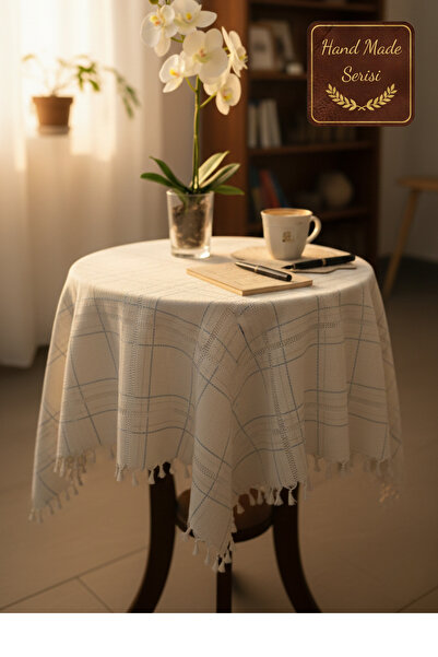 Morlay Handmade |   Silver Glitter Crochet Openwork Fiskos Tablecloth - 80X80...