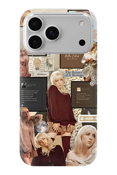 Multitronic حافظة شفافة مطبوعة بتصميم كولاج بيلي إيليش متوافقة مع آيفون 17 برو