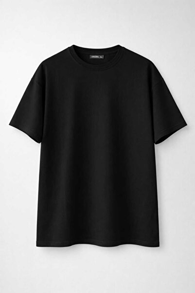T.trend TRICOU BASIC NEGRU PAM bumbac MAŞ MODEL REGULAR BĂRBAȚI/UNISEX