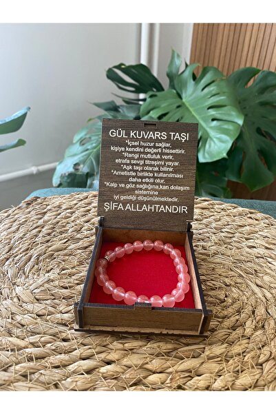 hediye Sevgililer günü hediyesi kutulu kuvars doğal taş bileklik, sevgiliye a...