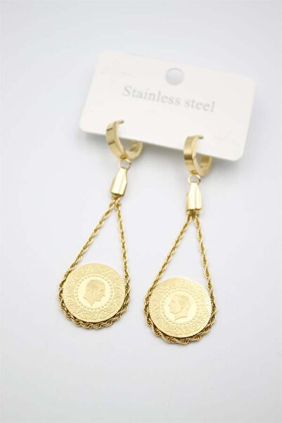 Mestore Quarter Earrings - Gold