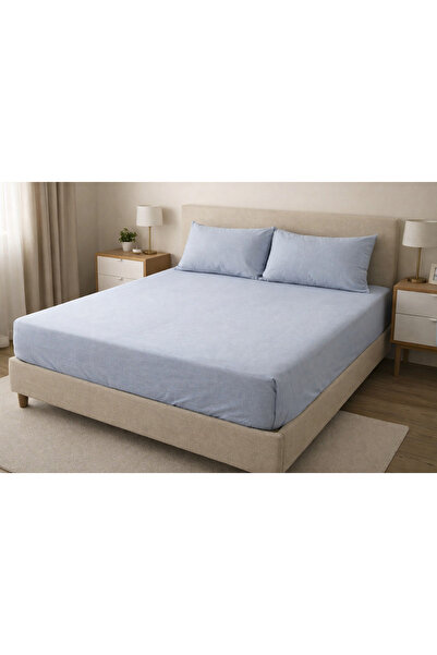 Gizo Home طقم ملاءات سرير مبطنة مطاطية مبطنة باللون الأزرق مصنوعة من قماش قطن...